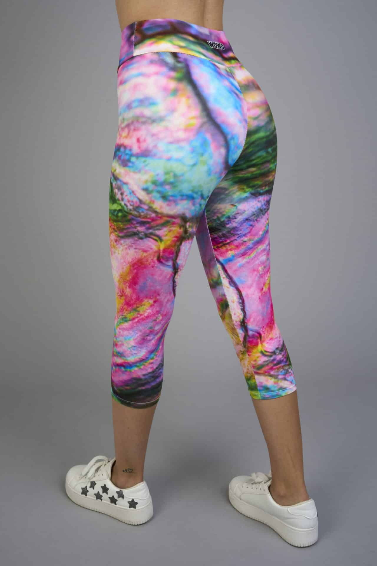 Dámské mléčné hedvábné capri legíny – 307