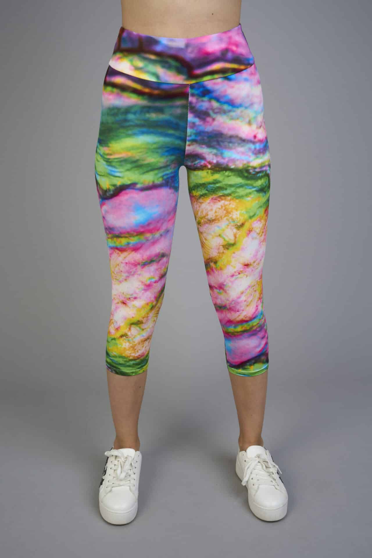 Dámské mléčné hedvábné capri legíny – 307