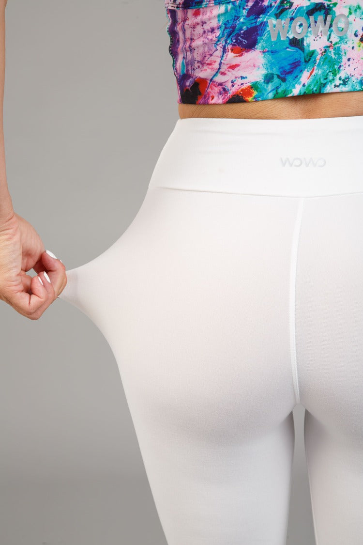 Dámské mléčné hedvábné capri legíny – 328