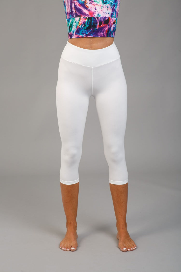 Dámské mléčné hedvábné capri legíny – 328